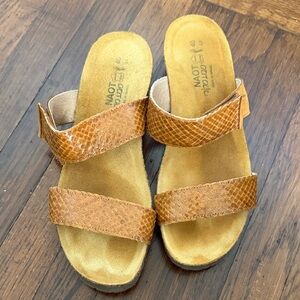 Naot Brown Slide Sandals